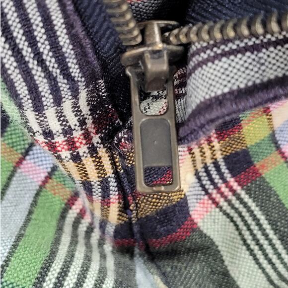 Canterbury of New Zealand Plaid Linen Mens Shorts Brown Green Drawstring Zip - Picture 13 of 14